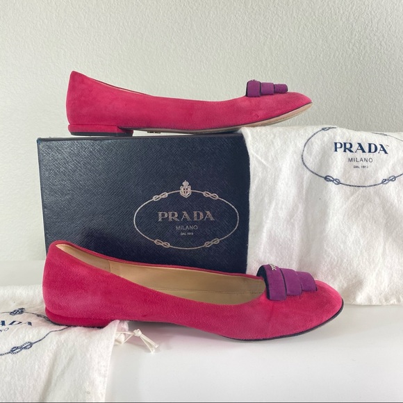 prada suede flats